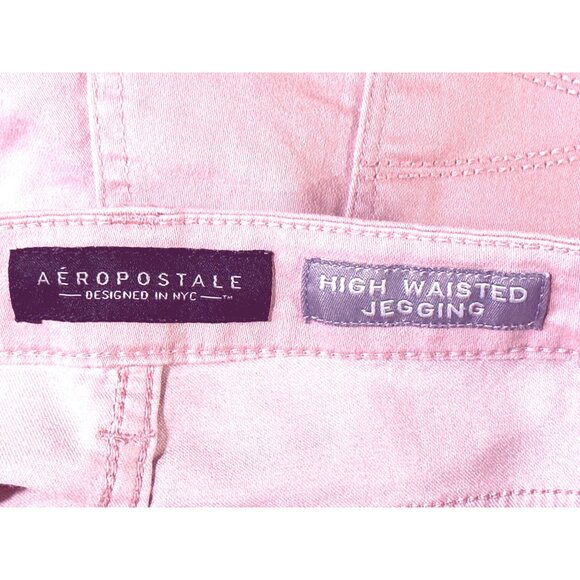 Aeropostale High Waisted Jegging 12 Regular Light Pink Cotton Polyester Spandex - Picture 4 of 11